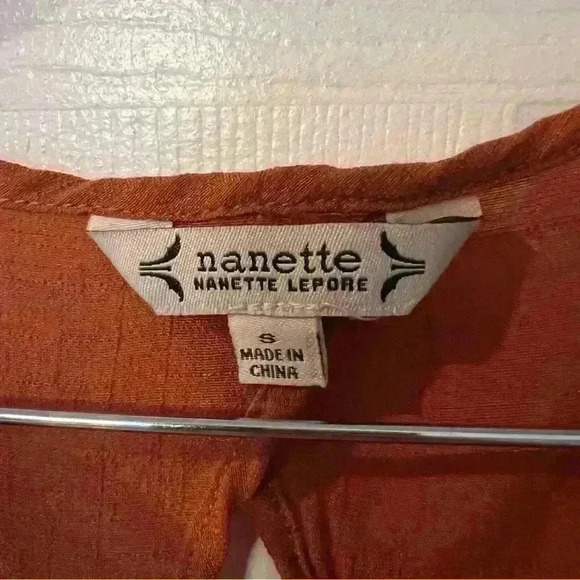 Nanette Womens Burnt Orange Flowy Flutter Short Sleeve Blouse Size Small - Picture 3 of 5